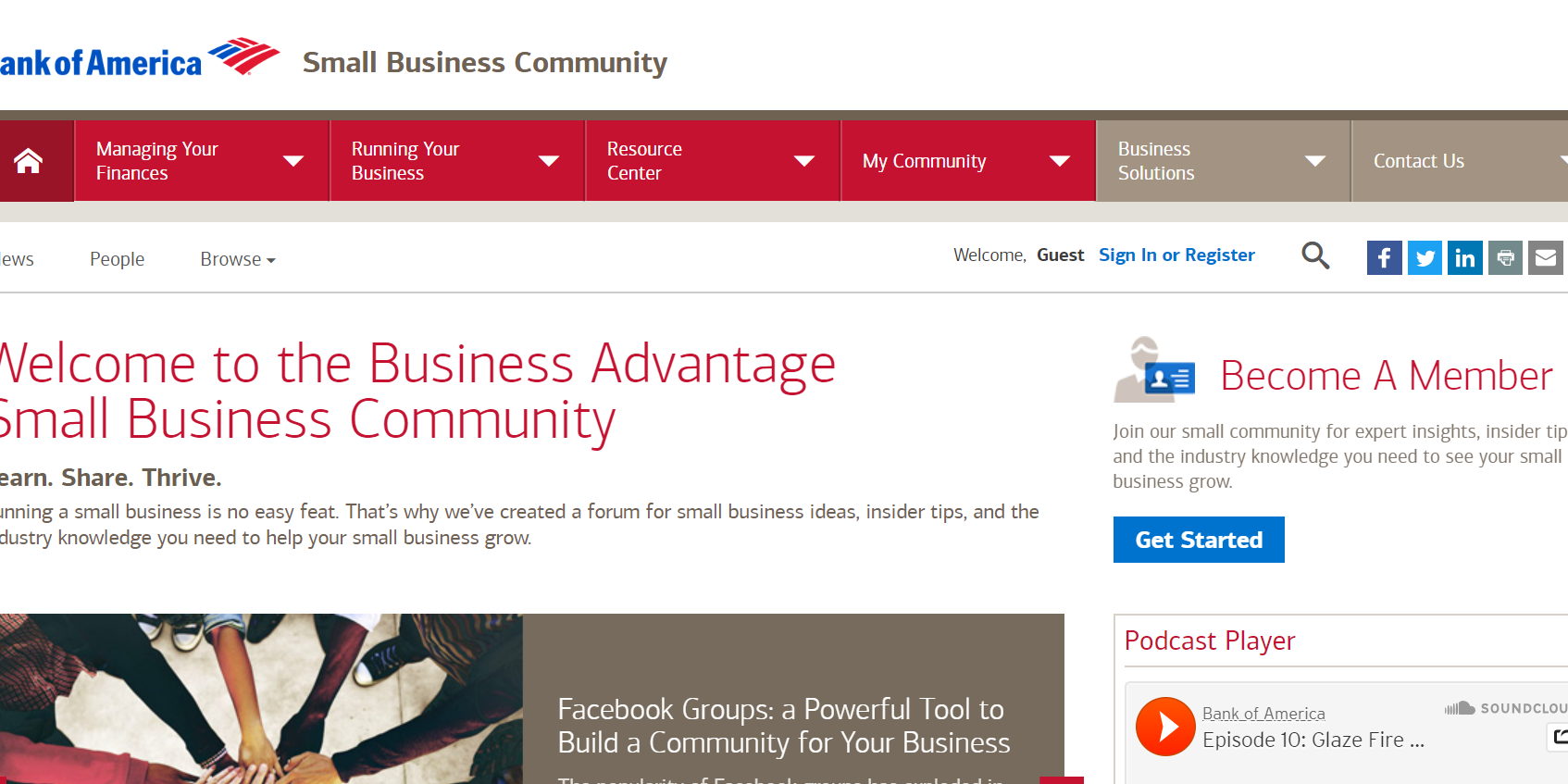 Bank of America Small Business Community